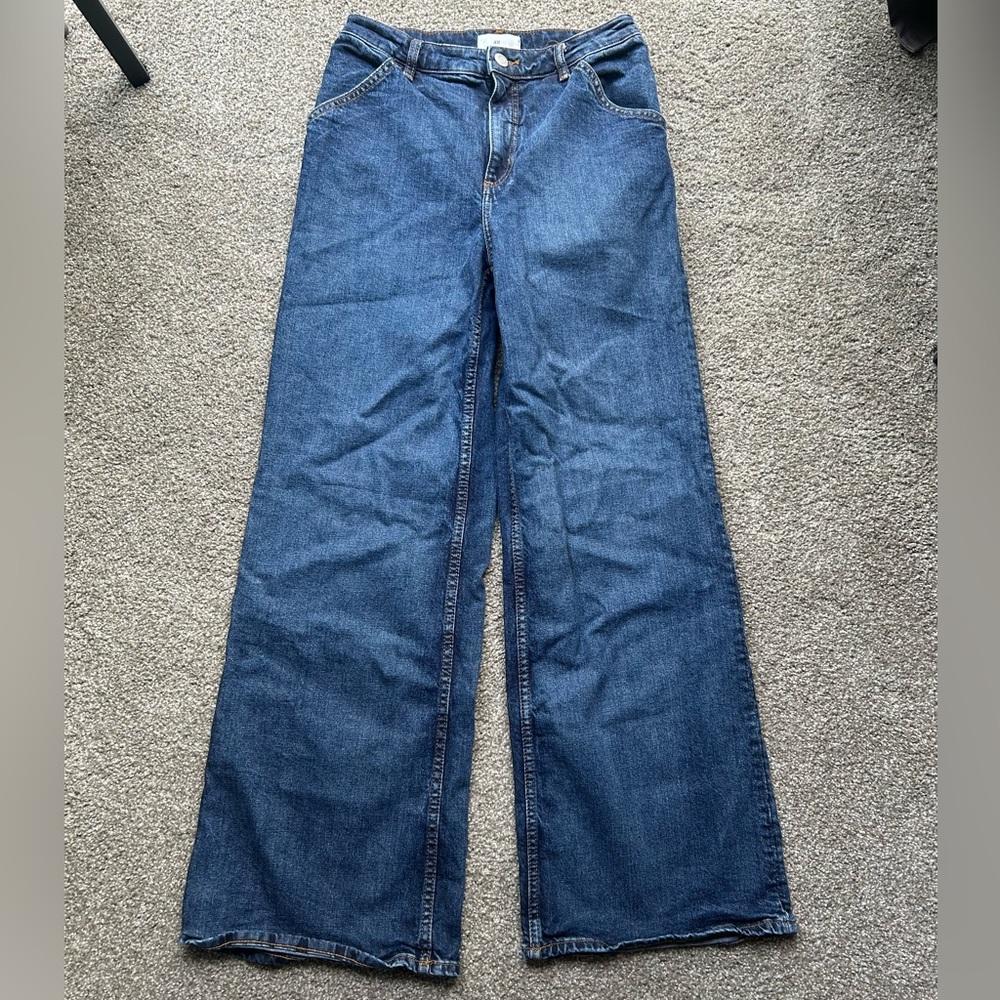 H&M Dark Blue Wide Leg Jeans